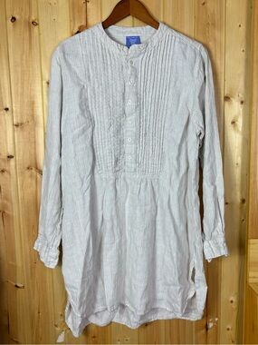Pine Cone Hill 100% Linen Tunic Dress L/XL minimalist Cottagecore prairie